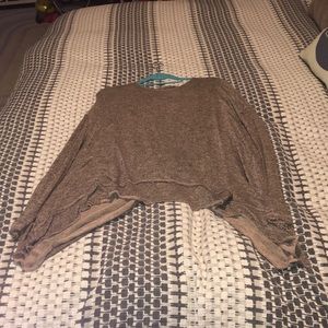 Free people open back long sleeve blouse